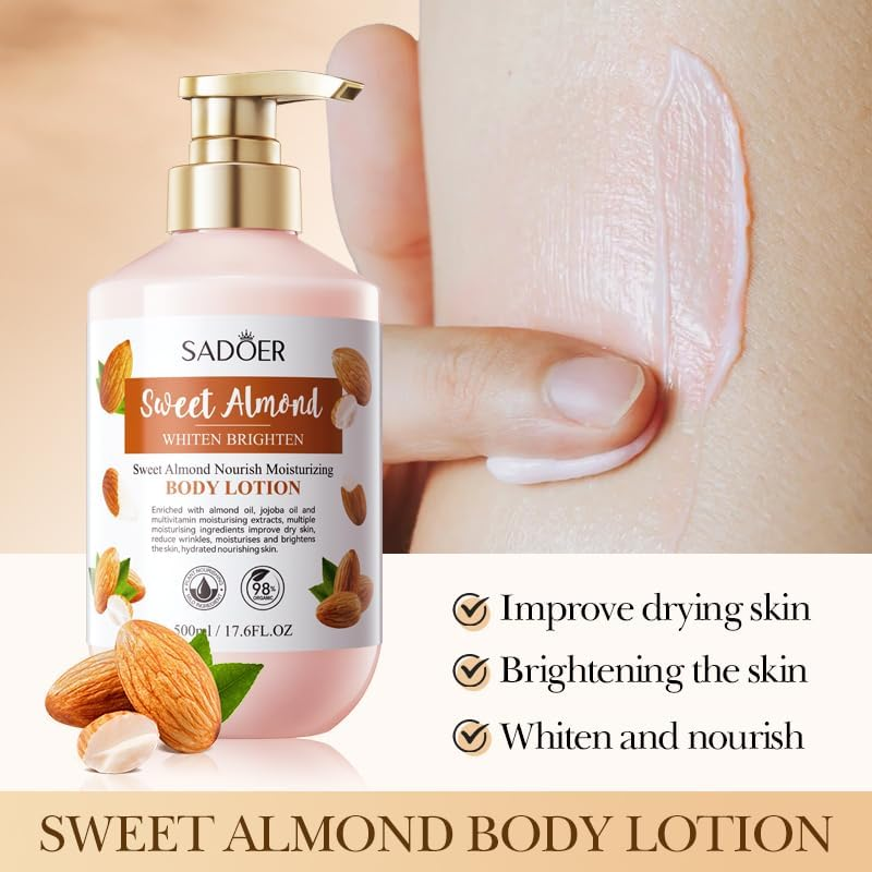 Sweet Almond Whiten Brighten Body Lotion, 500Ml, Moisturising, Nourishing image number 2