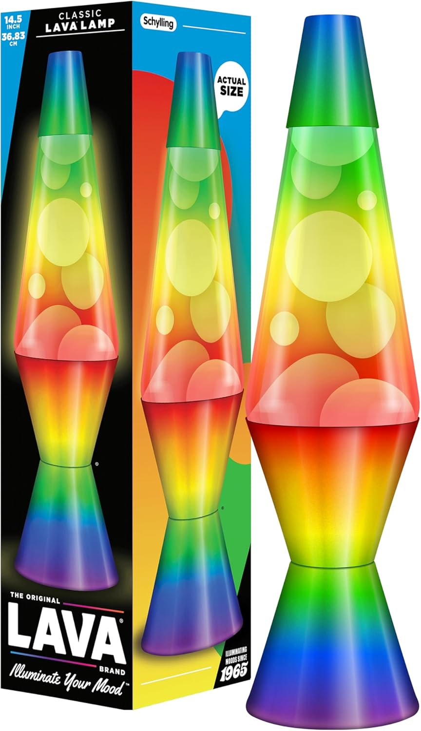 LAVA&reg; - Lava Lamp 2125, Yellow Wax, Purple Liquid, Silver Base and Cap, Original LAVA&reg; Brand 14.5 Inch Motion Lamp