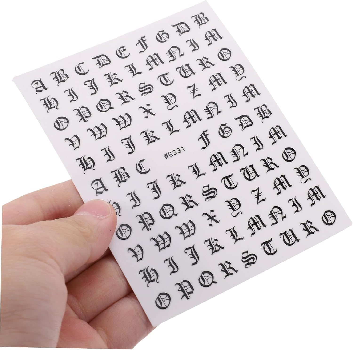 LALADEFIEE 5Sheets English Alphabet Nail Stickers Nail Decals Letter Boys and Girls image number 5
