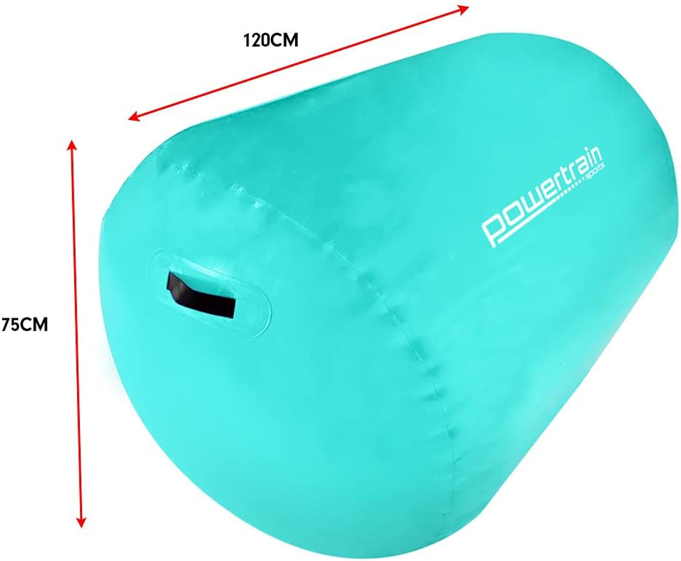 Powertrain Inflatable Air Exercise Roller Gymnastics Gym Barrel 120 X 75Cm Green image number 1