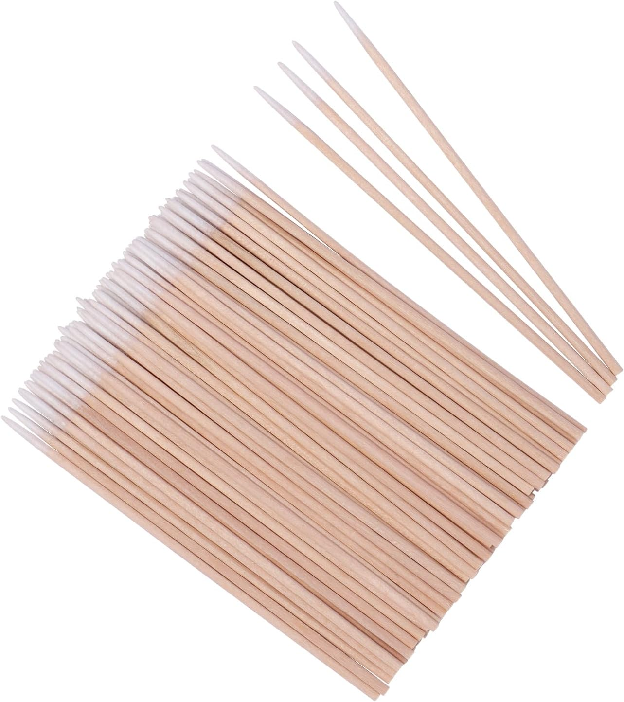 500Pcs Pointed Cotton Swabs, 4 Inch Precision Microblading Cotton Swab Cotton Sticks Applicator for Eyebrow Tattoo Beauty Make-Up Nail Clean, Wood Handle Pointed Tip Head image number 3