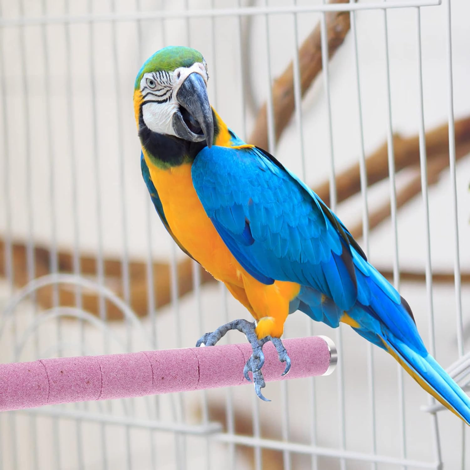 Mipcase Parrot Perch Bird Cage Stand Rope Perch Bird Foot Toys Bite-Resistant Parrot Scratching Stick image number 2