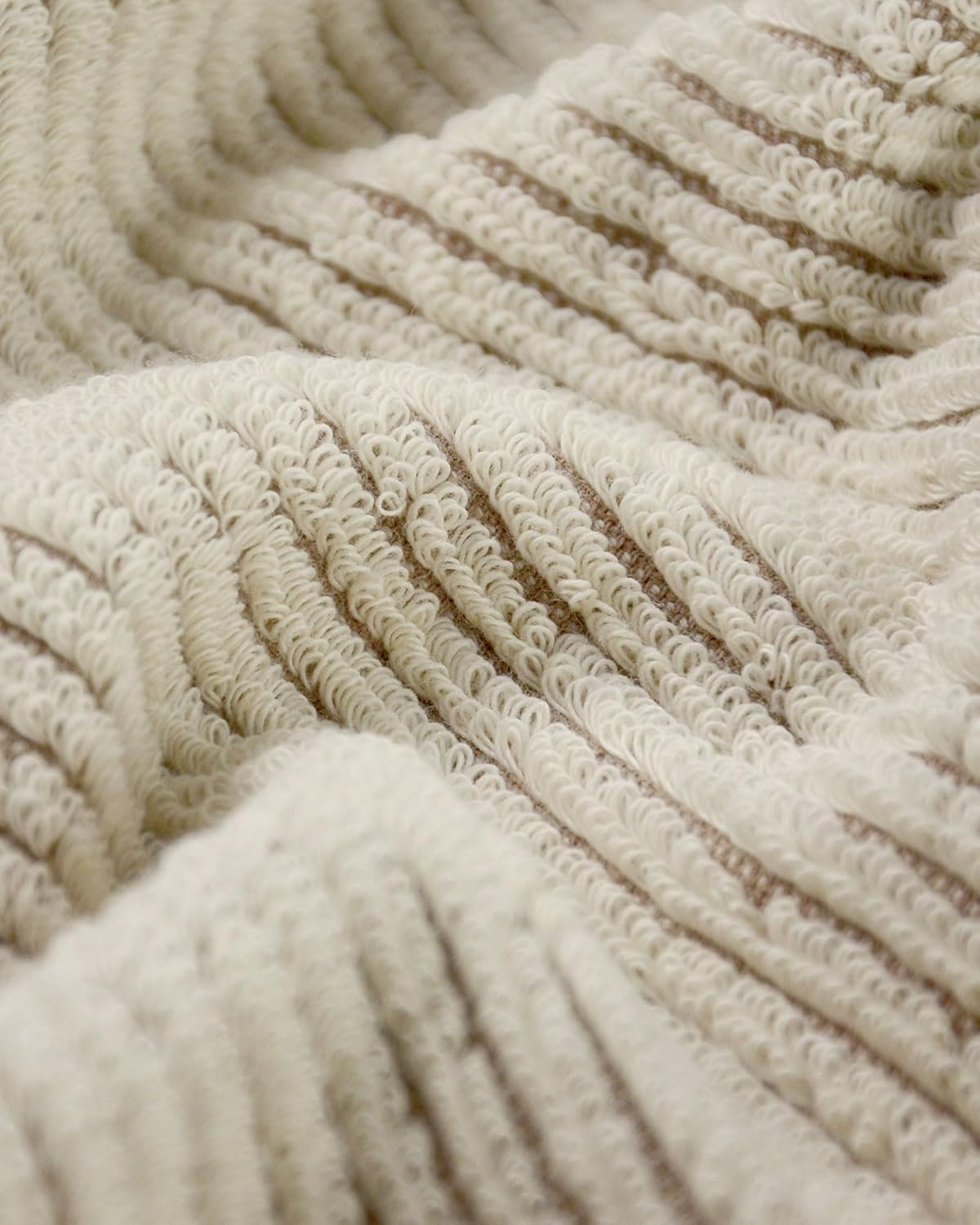 Cleanbear Hand Towels for Bathroom Set of 4, Jacquard Weaved Cotton Face Towels, 28 X 13.7 Inches (Light-Brown) - Light-Brown image number 2