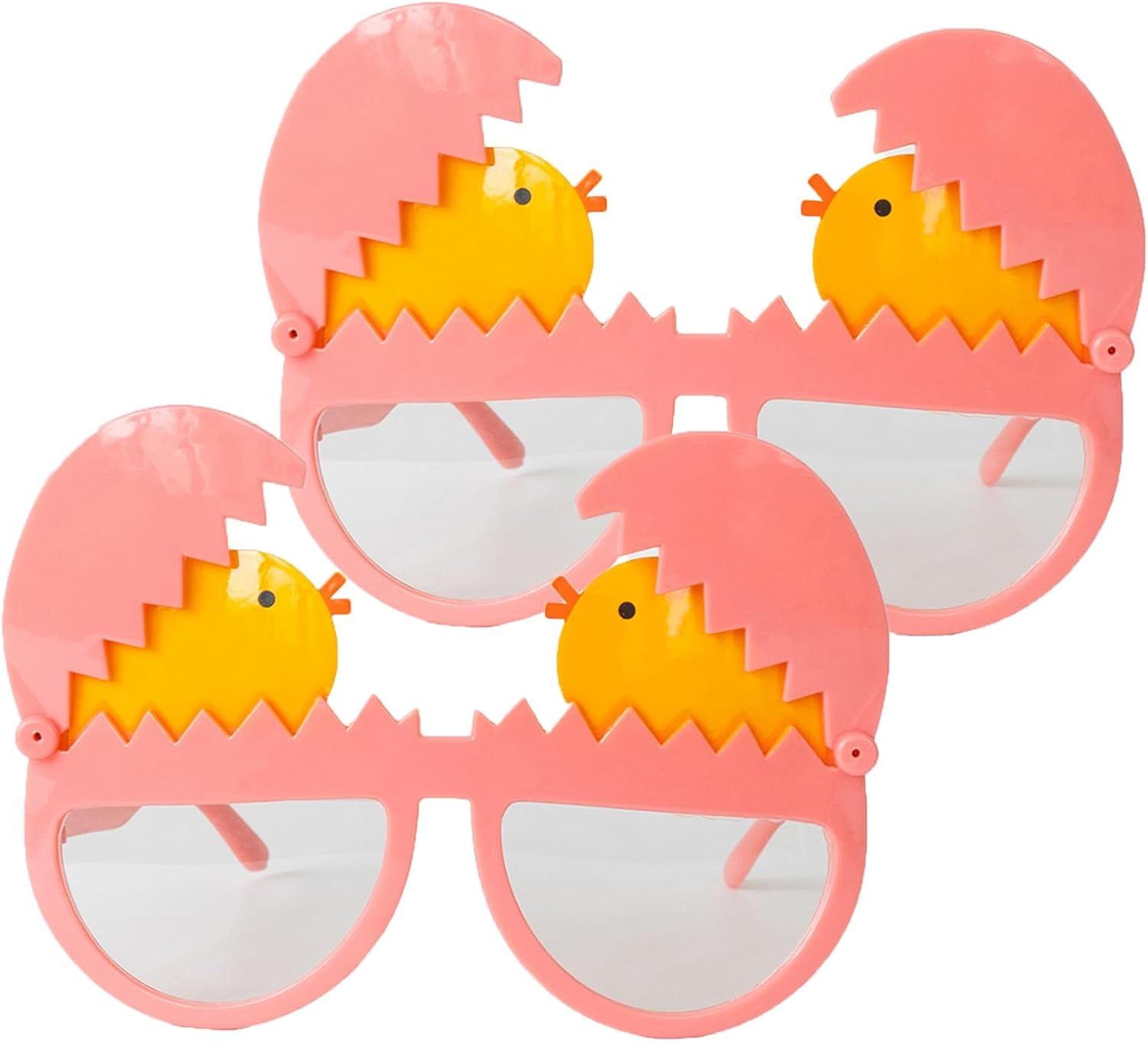 Buzopuw Easter Party Glasses -2Pcs Plastic Egg Chick Glasses for Adults Costume Accessories- Spring Birthday Party Favors