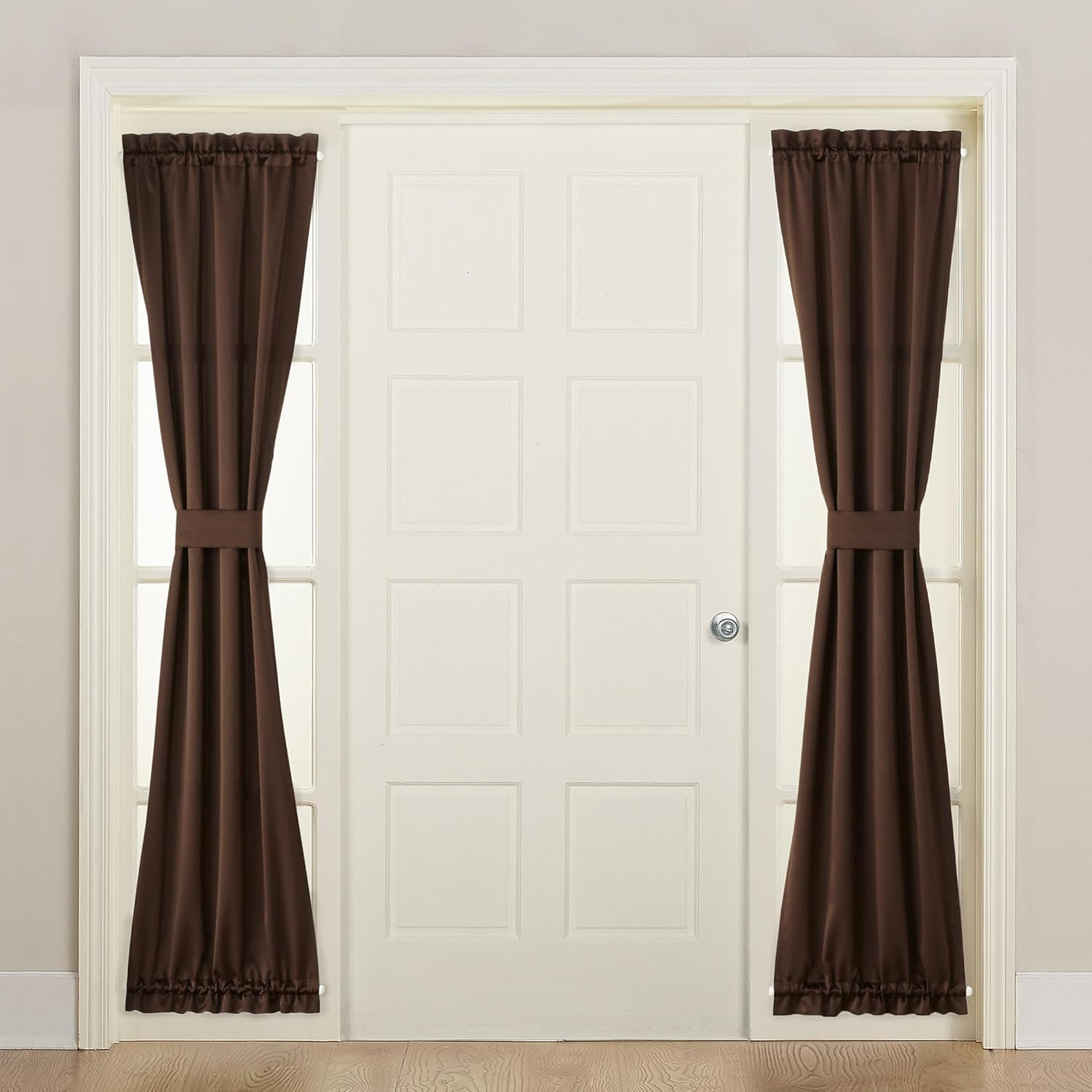 Sun Zero Barrow Front Door Sidelight Curtain Panel, 26" X 72", Stone Beige