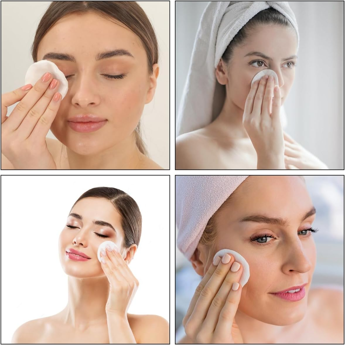 10 Pcs Reusable Makeup Remover Pads, Eco-Friendly Cotton & Bamboo Rounds for Toner, Exfoliants & Makeup Removal with Washable Storage Bag, Gentle on Skin, Suitable for Sensitive Skin Types image number 1