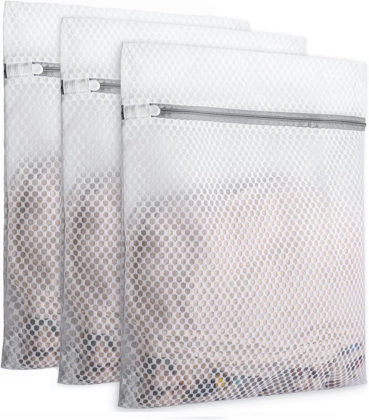 Aieve 3 PCS Honeycomb Mesh Laundry Bags, 12 X 16 Inch Durable Washing Bag for Smalls, Clothing, Footgear, Travel Storage Organize Bag (3 Medium) image number 2
