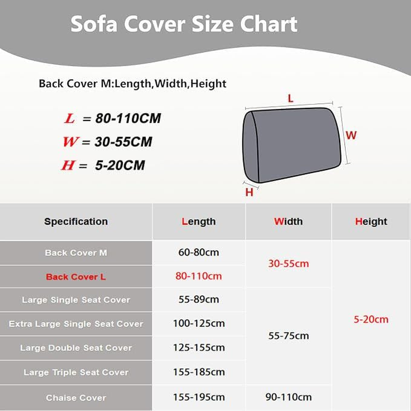 Miners2000 Magic Sofa Covers - High Stretch Universal Cushion Covers with Elastic Bottom - Anti-Slip Couch Cushion Replacement for Pets Washable (Texture-White, Back Cover L) image number 4