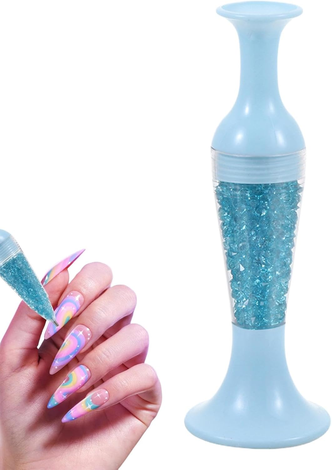 Gem Art Pens - Nail Point Gem Dotting Tool - Comfortable Grip Gem Art Accessories Pens, Flower Pot Shaped Point Drill Pen for Nail Crafts Making image number 4