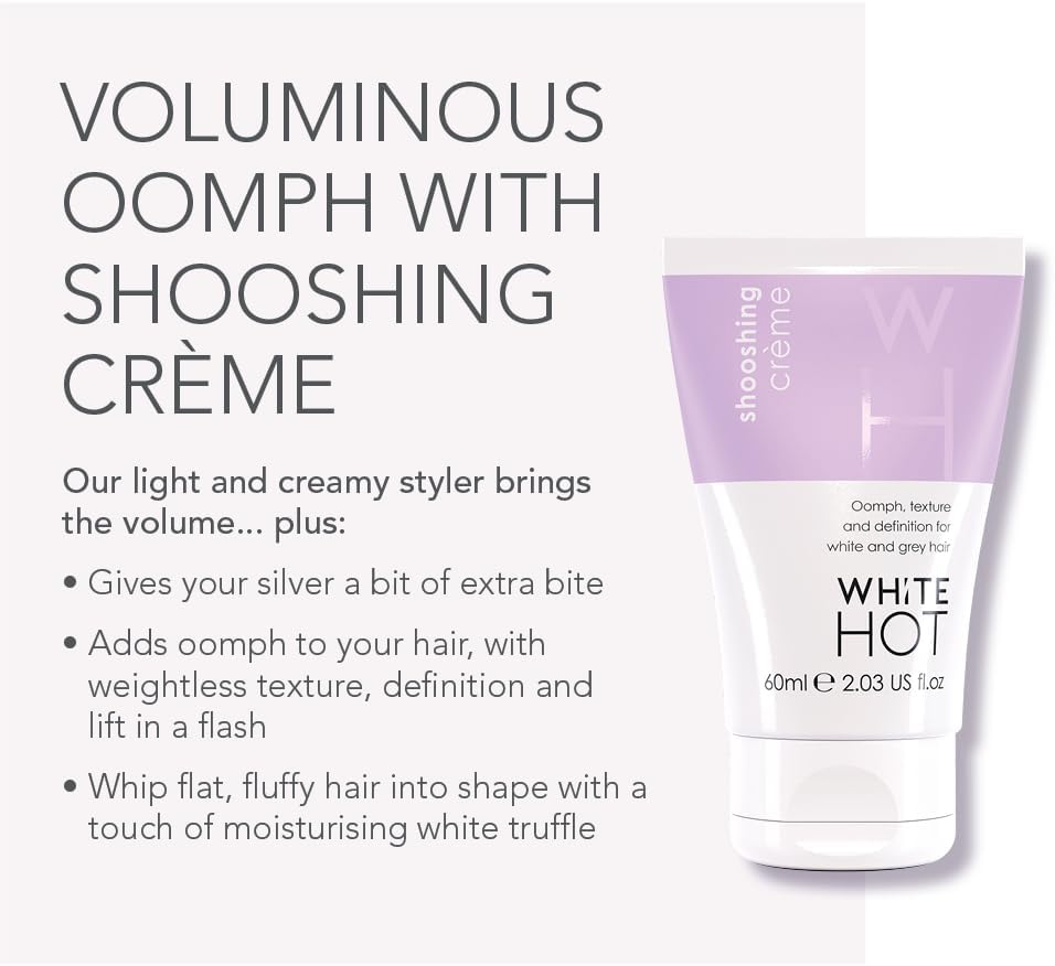 White Hot Short Hair Quartet, Brightening Hair Care Regime with Texturising Styling Cream for Shorter White & Grey Hair, Purple Shampoo image number 2