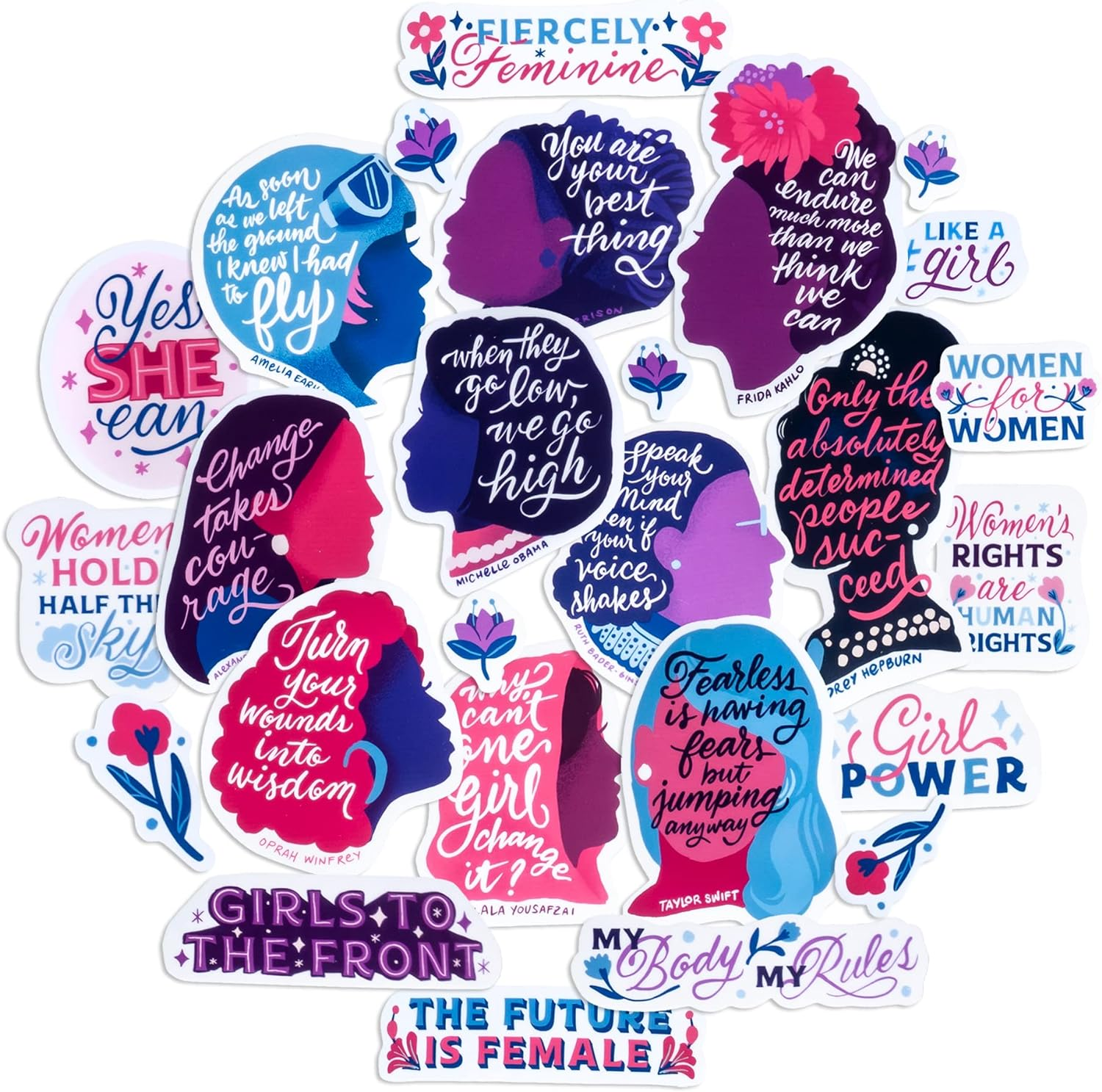 Navy Peony Notable Women Quote Stickers (26Pcs) &ndash; Empowerment for Women, Feminists image number 3