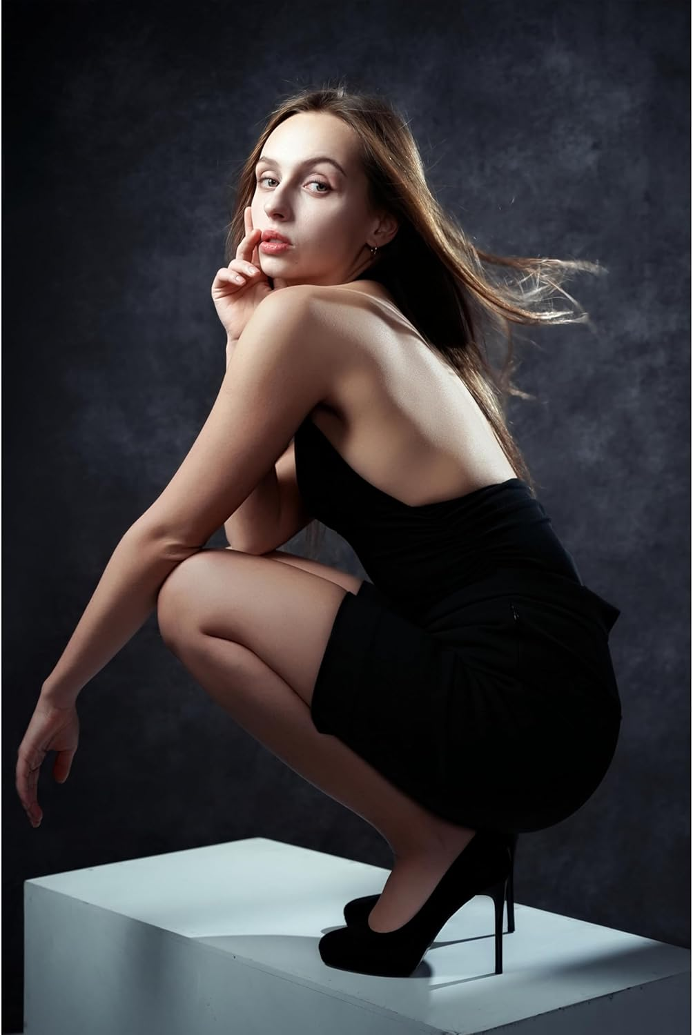 Urctepics 8X10Ft Professional Dark Gray Portrait Backdrop Abstract Textured Backdrops for Photography Vintage Headshot Background image number 3