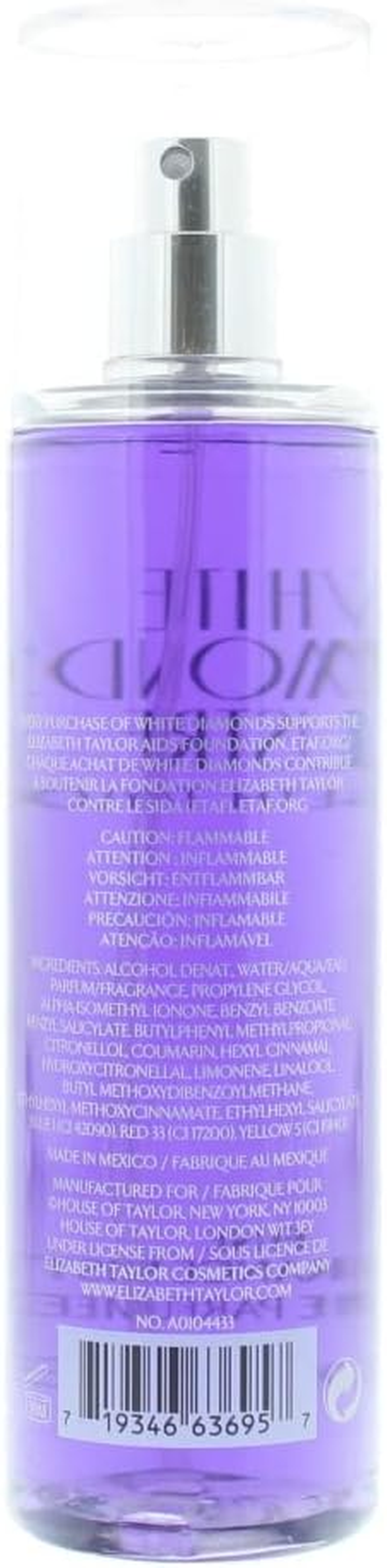 Elizabeth Taylor White Diamonds Lustre Body Spray for Women, 240 Ml