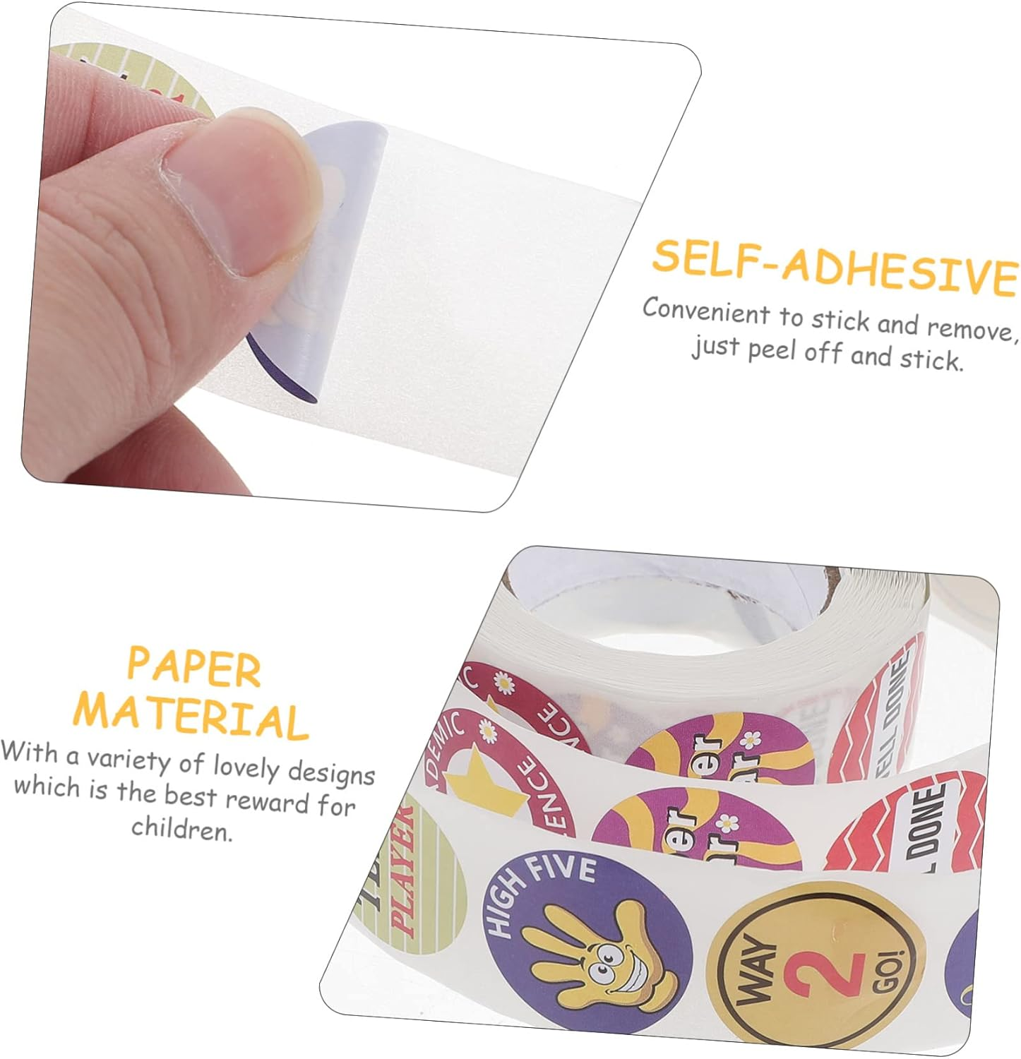 HAPINARY 1Roll Cartoon Reward Stickers for Boy Girl Self-Adhesive Motivational Stickers for Teachers and Students Fun Classroom Reward Labels Encouraging Stickers for School Activities image number 2