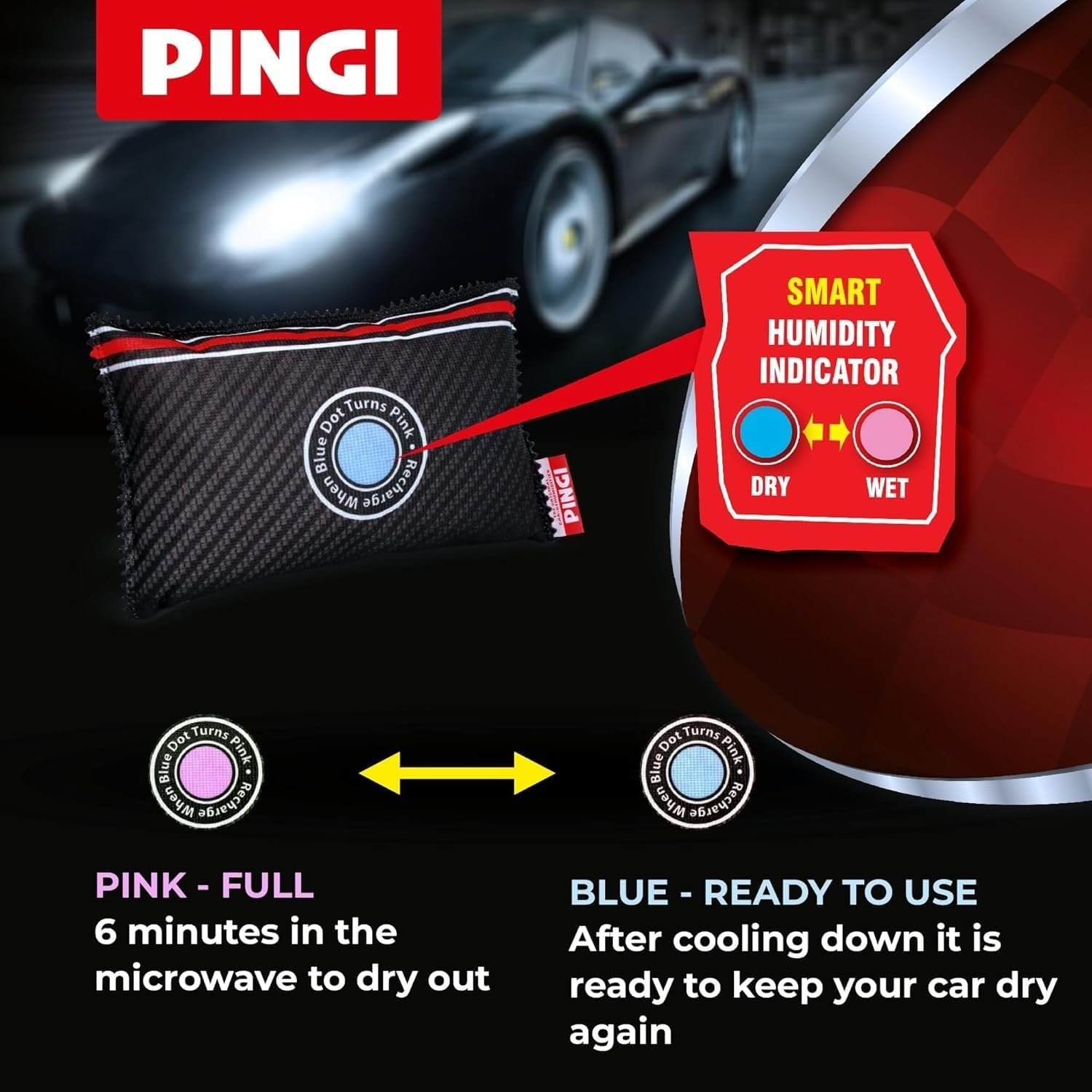 Pingi Dehumidifier Car and Home LV-A300 - Absorbs Moisture Condensation Damp Keeping Windscreens Clear - One Reusable 299 G Bag image number 3