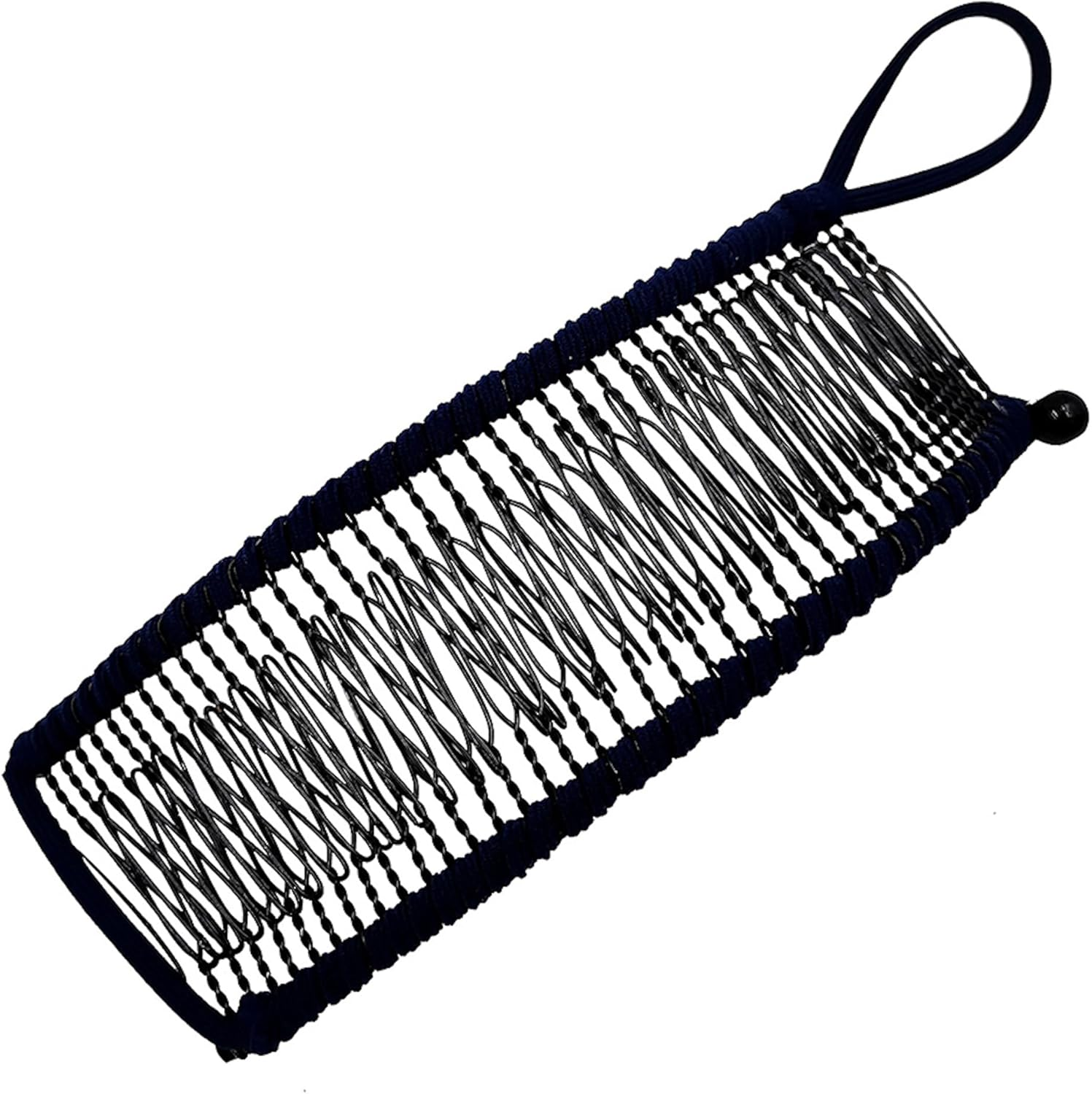 Stretchy Banana Hair Clip for Fine Thin Hair Stretch & Adjust - Decorative Sturdy & Lightweight - No Pressure or Headaches-Cord W/Bar Closur (Medium, Black,30-Teeth)