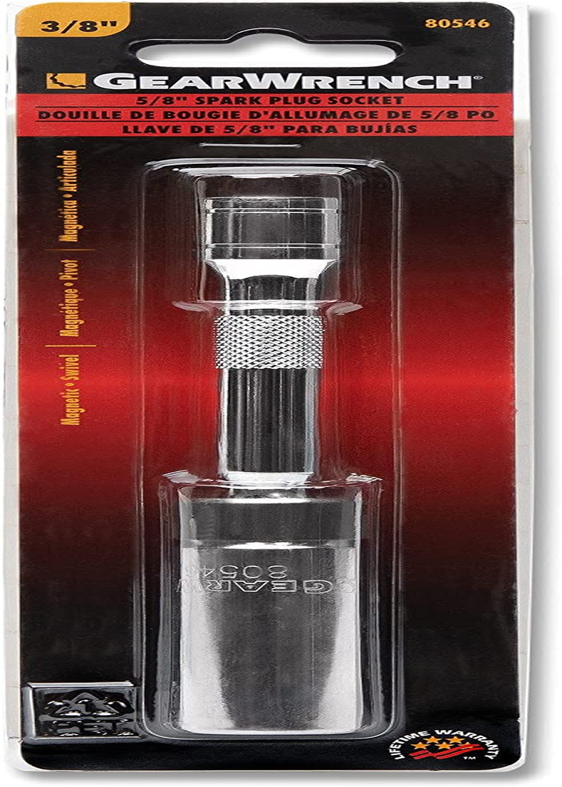 GEARWRENCH 3/8" Drive 6 Pt. 5/8" X 6" Magnetic Swivel Spark Plug Socket - 80546