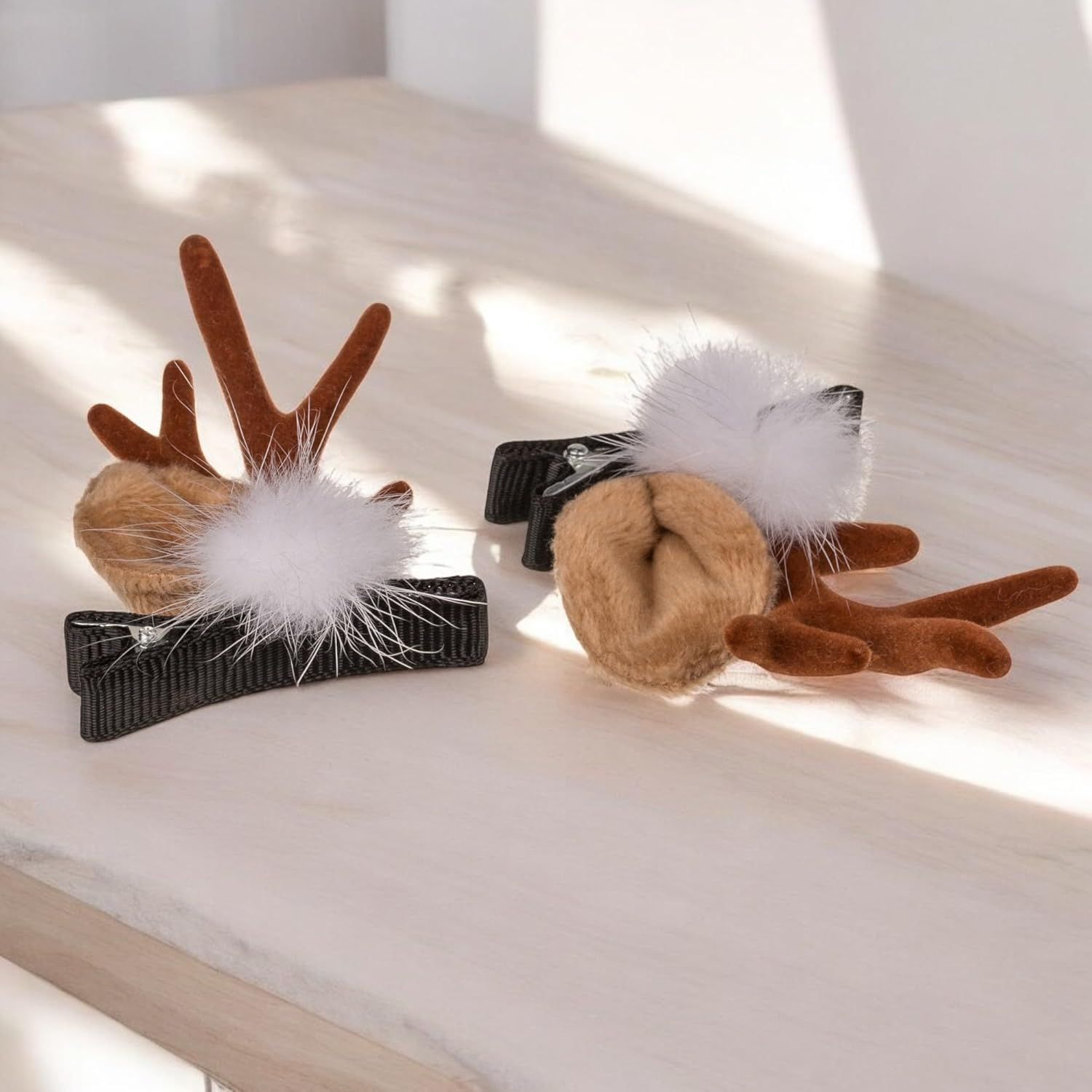 MIJOMA Reindeer Hair Clips - Festive Hair Accessories for Christmas, 2 Pairs, 2 Designs, 5 X 7 Cm image number 4