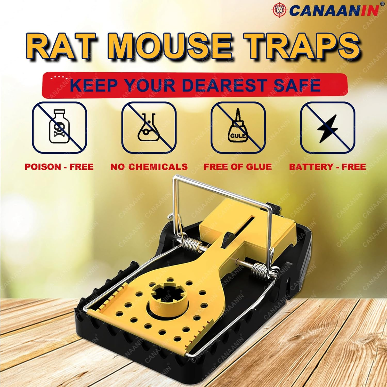 Rat Trap Mouse Trap That Work Multi Heavy-Duty Reusable Indoor-Outdoor Snap Trap Quick Effective Sanitary Safe, Pest Control for Rodent Mouse Mice (Upgrade Lage 6Pack) image number 5