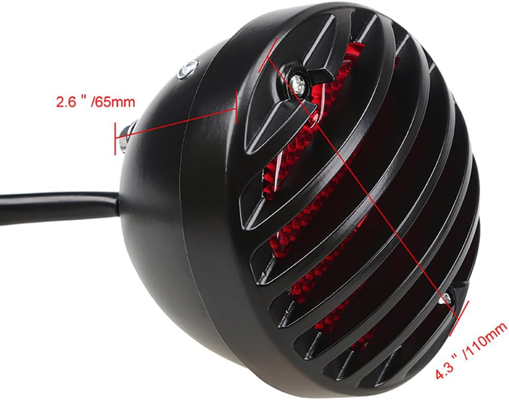 Katur Motorcycle Tail Brake Light Motorcycle License for Suzuki Yamaha Harley Bobber Chopper Black 12V image number 6