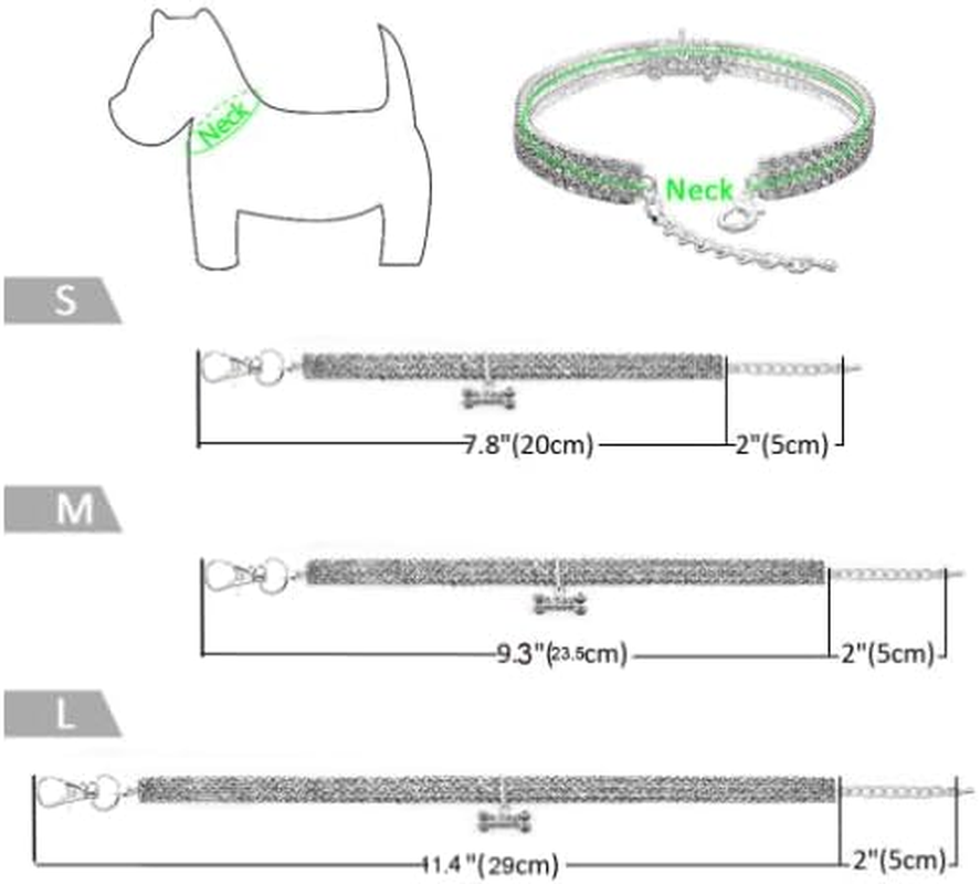 Rhinestones Dog Collar and Pearl Dog Necklace Set, Adjustable Neck Strap Bling Full Diamond Crystal Cute Pearl Dog Collar for Small Cats Puppy for Wedding Birthday Party (White, Medium) image number 2