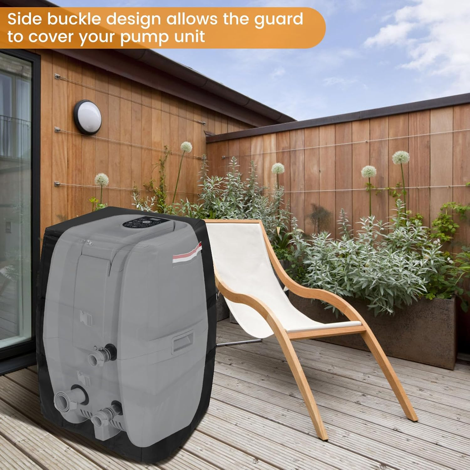 Hot Tub Spa Heater Pump Cover, All Weather Protection Hot Tub Pump Cover with Zipper, Waterproof Dustproof Hot Tub Insulated Pump Cover, Square Hot Tub Heater Pump Cover for Hot Tub Spa Heater Pump image number 5