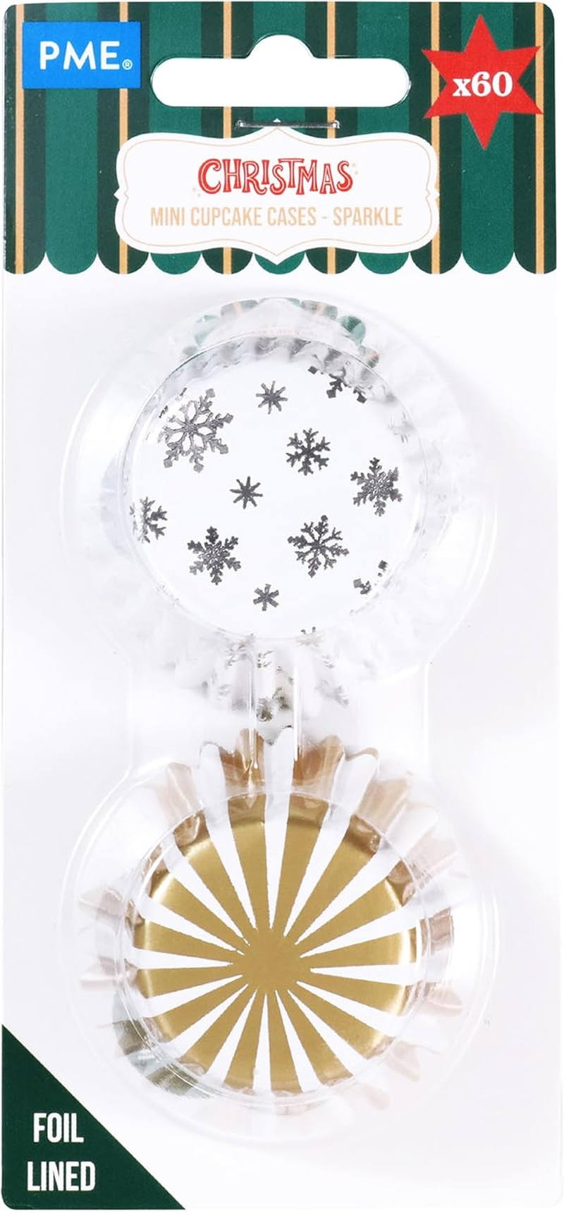 PME Christmas Mini Foil Coated Cupcake Cases - Sparkle (Pack of 60) image number 5