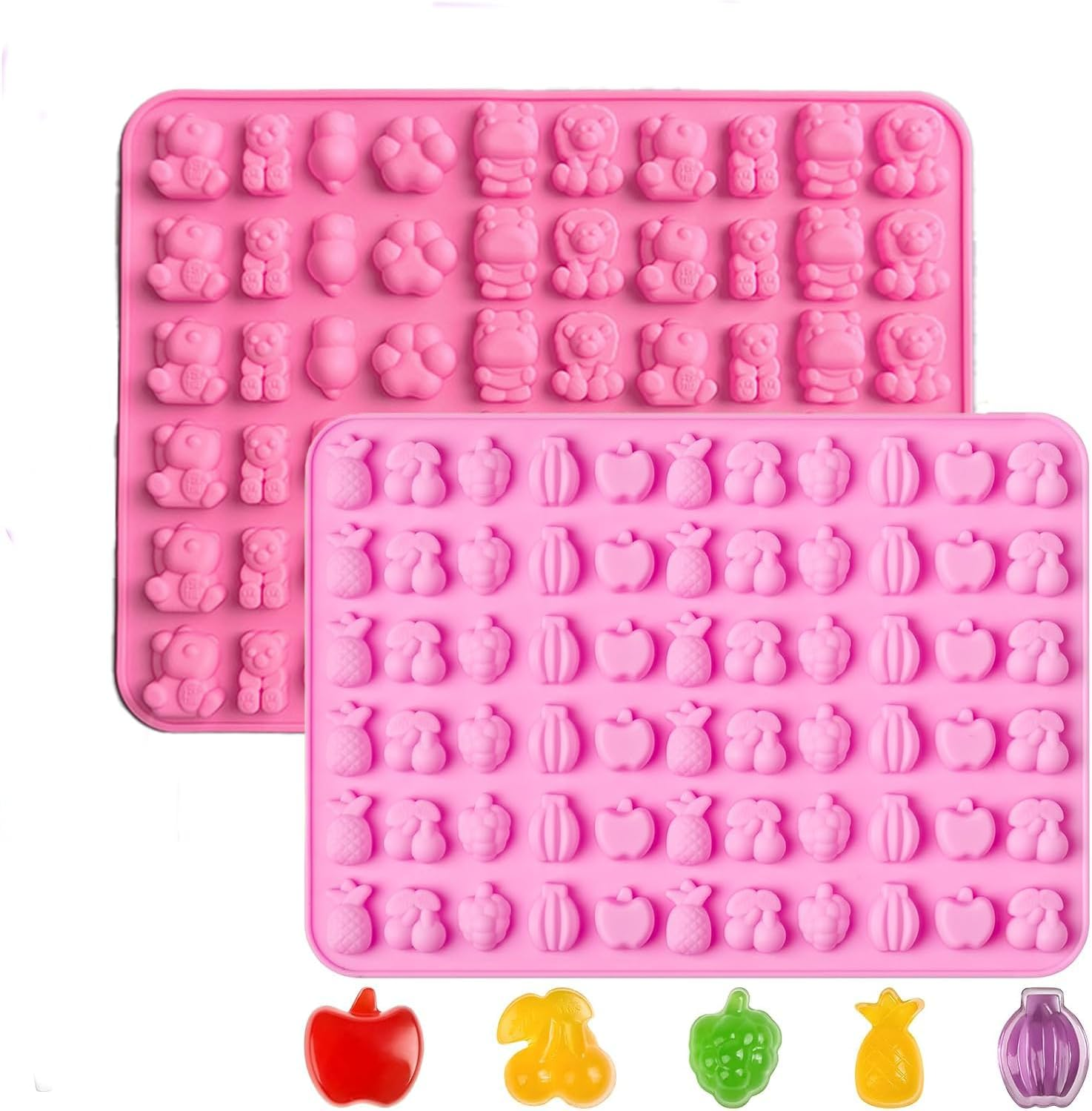 2 PCS 55 Cavity Mini Coffee Beans, Chocolate Sugar Candy Molds, Coffee Bean Shaped Candy Molds, Food Grade Mini Silicone Mold for Cake Decoration Bakeware Mould image number 5