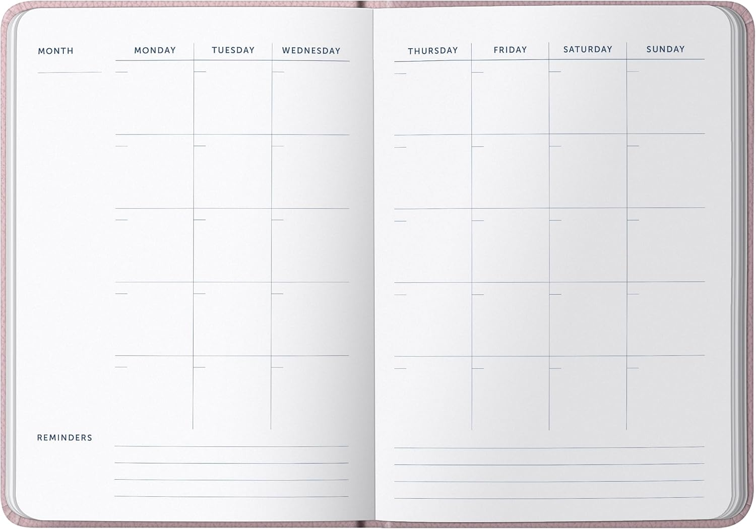 Busy B A5 Busy Life Notebook Pink Faux Leather Cover - Perfect for Students, Teachers, Work & More with Lined Pages, Undated Month Planners, Stickers, Storage Pocket & Elastic Closure - Blue Marble image number 3