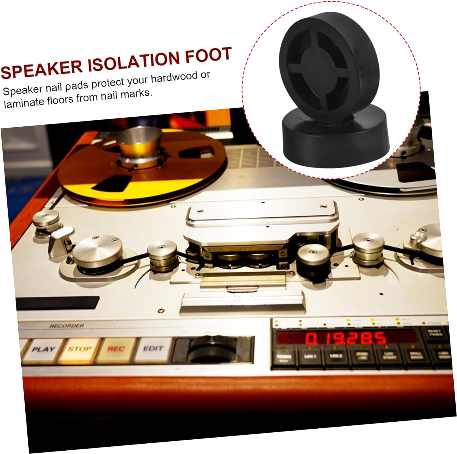 COHEALI 4Pcs Speaker Isolation Pads and Rubber Feet Vibration Absorbers for Amplifier, Subwoofer, and Turntable Audio Equipment, Non-Slip 45X15Mm Isolation Feet for Home and Studio Use image number 3