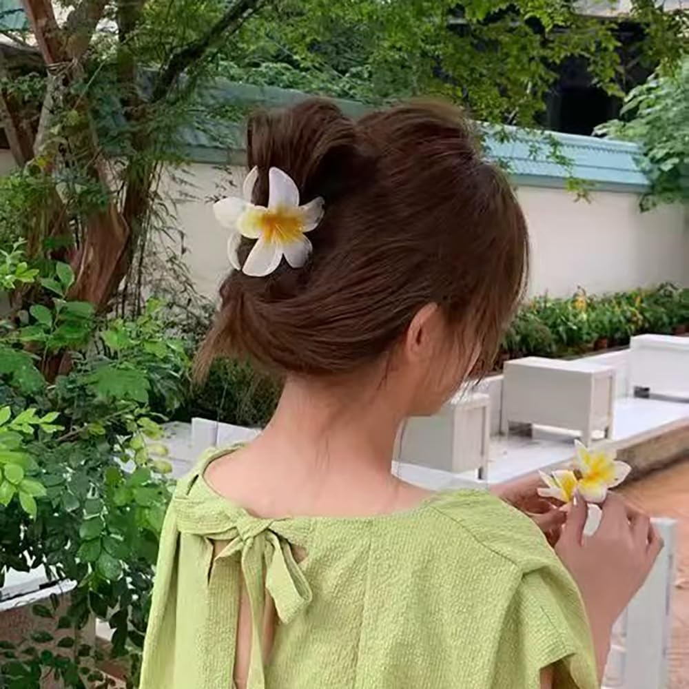 Pack of 6 Flower Hair Clips Non-Slip Hawaiian Large Flower Hair Clip Hair Clips for Women for Girls Thick Thin Hair Holiday Gifts image number 6