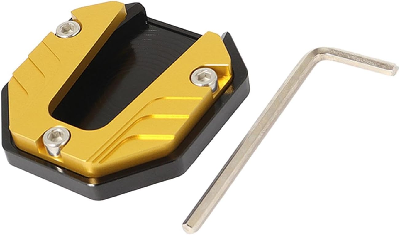 Magideal Motorcycle Kickstand Pad Support Plate Extension Nonslip Side Stand Extender Foot Enlarger for Outdoor Parking Motorbike, Yellow image number 5