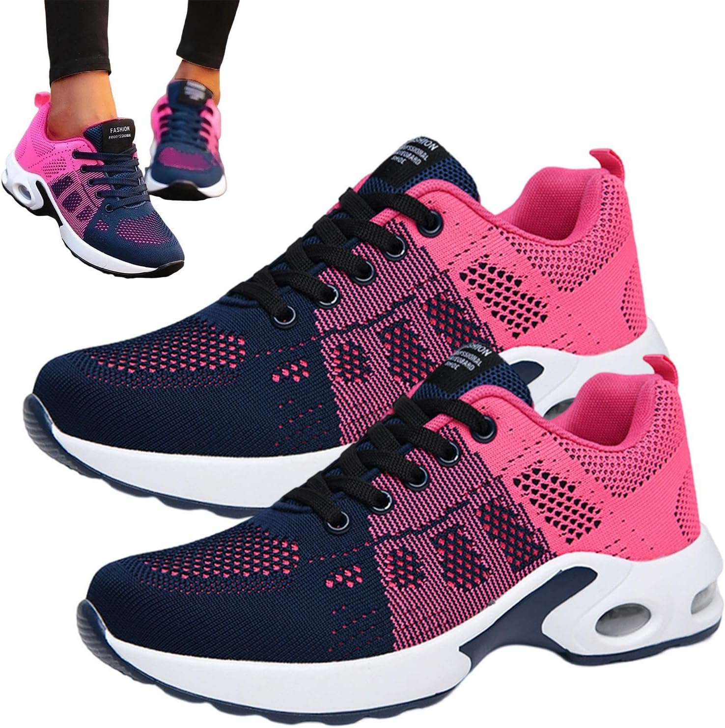 POCHY Women'S Orthopedic Sneakers - Breathable Women Orthopedic Tennis Shoes | Women Casual Orthopedic Walking, Tennis, Running Shoes For, Shopping, Traveling, Sports Hot Pink image number 6