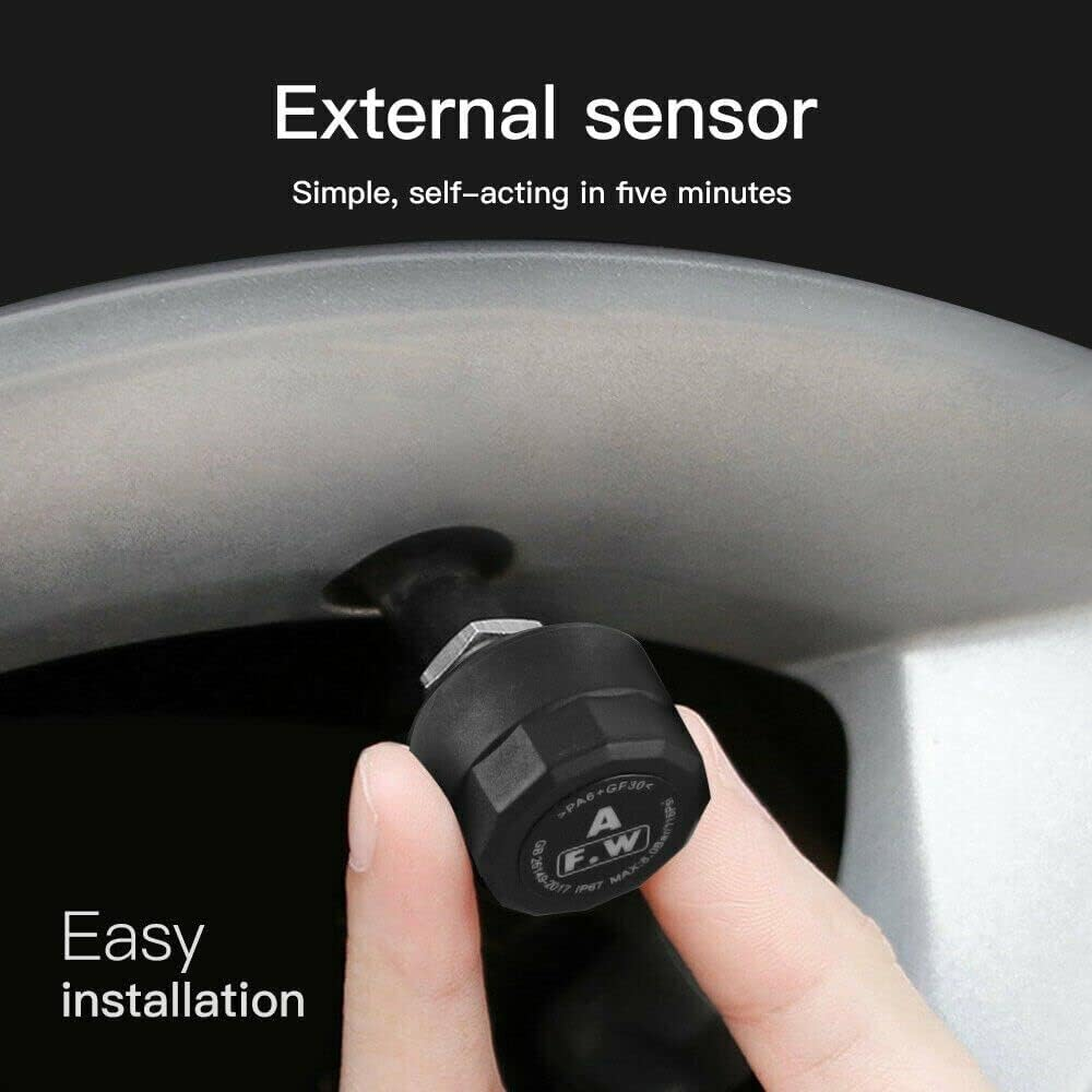 Waterproof Motorcycle TPMS Tire Pressure Monitor Systems Wireless with 2 Sensors, LCD Display, PSI and BAR Optional image number 1