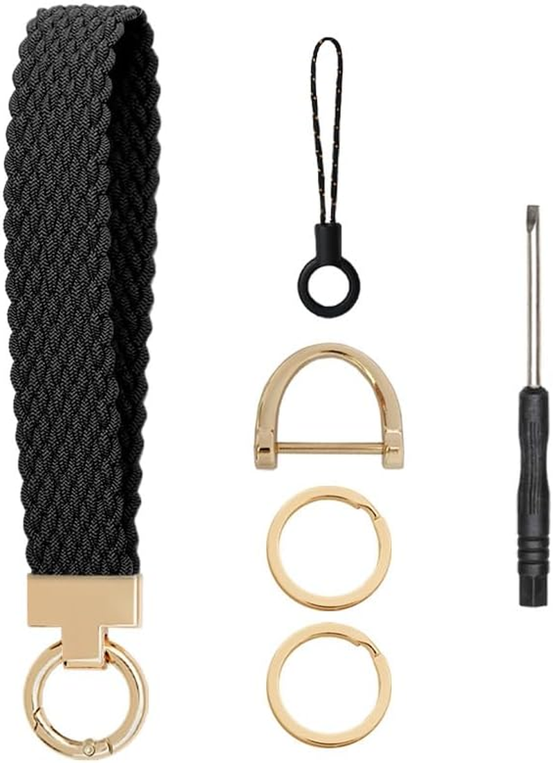 Braided Car Keychain, Cute Key Chain with Anti-Lost D-Ring image number 3
