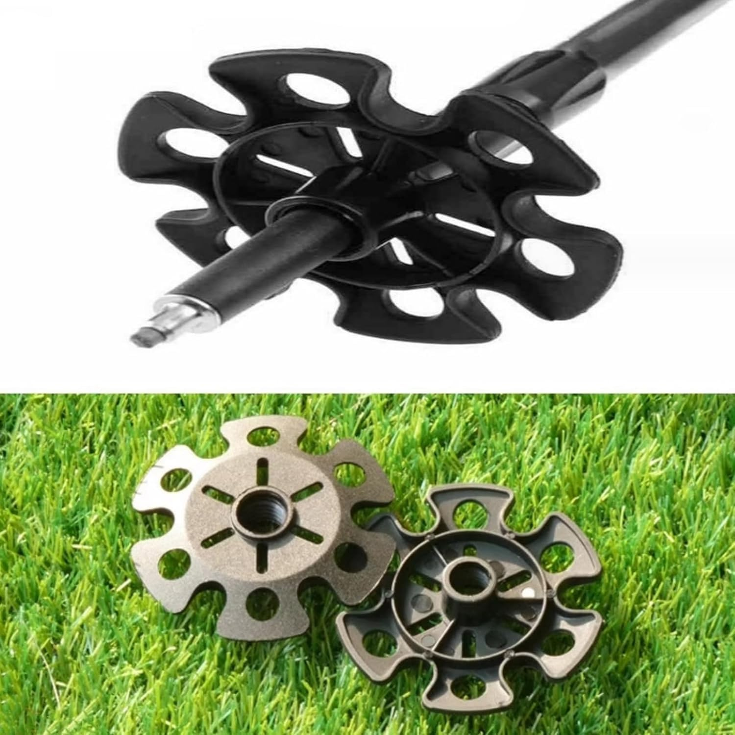 8 Pcs Snow Baskets for Trekking Poles, Ski Pole Baskets Replacement, Walking Stick Tips Accessories, Trekking Pole Basket, Rubber Feet for Hiking Trekking Walking Outdoor Winter Activities image number 2