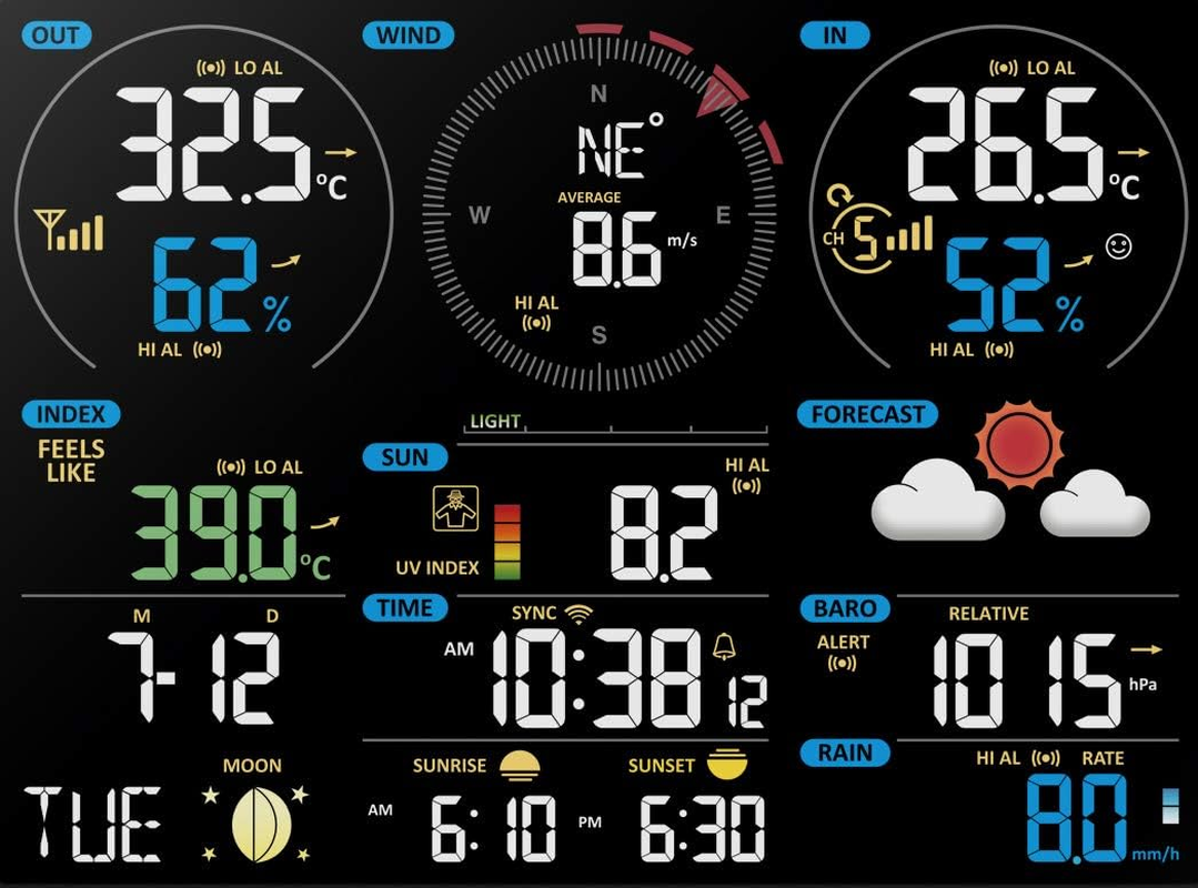 Explore Scientific Weather Station 7 in 1 Wifi Advanced Professional Weather Station, (WSX3001) image number 4