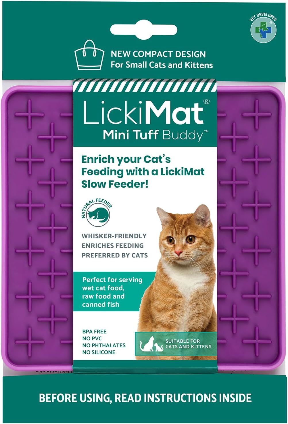 Lickimat Cat TUFF Mini Buddy - Durable, Classic, and Modern Feeding Fun for the Whole Family - Interactive Slow Feeder for Cats - Ideal for Wet or Dry Treats - Enrich Your Cat'S Mealtime Experience image number 6
