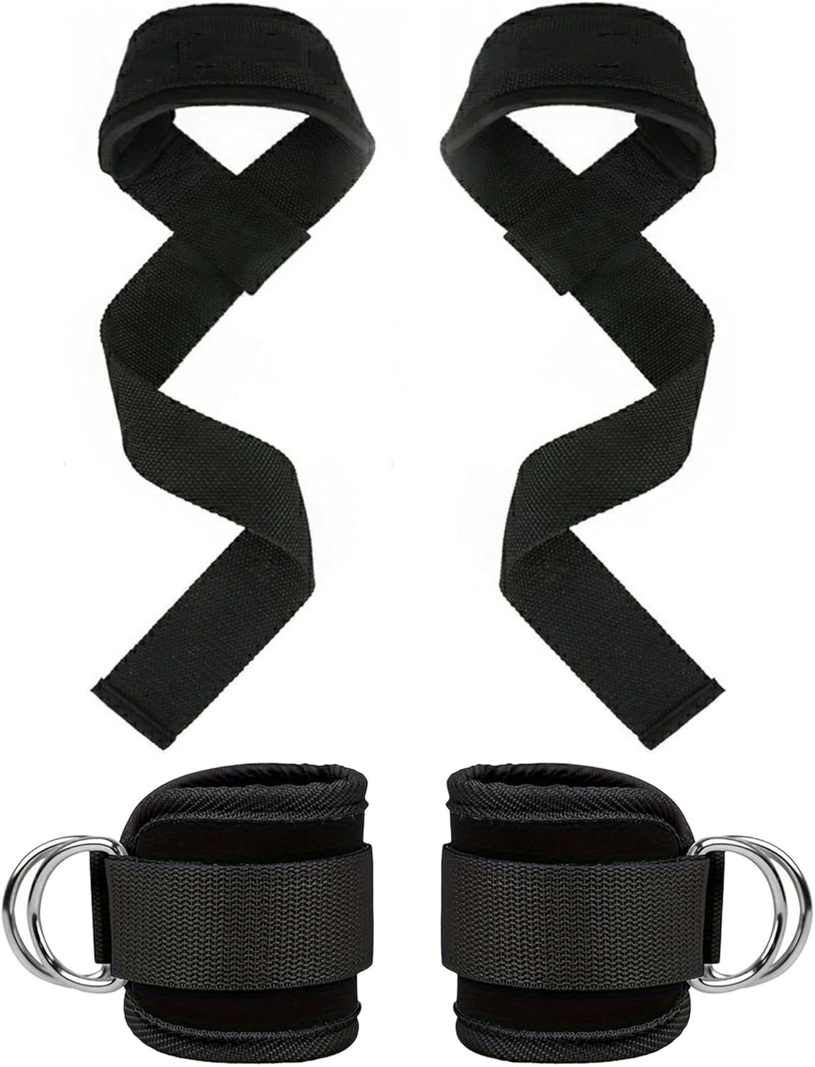 Wayfurr Lifting Straps &ndash; Durable Cotton Wrist Straps with Padded Support & Adjustable Ankle Straps for Cable Machine, Deadlifts, Rows & Strength Training