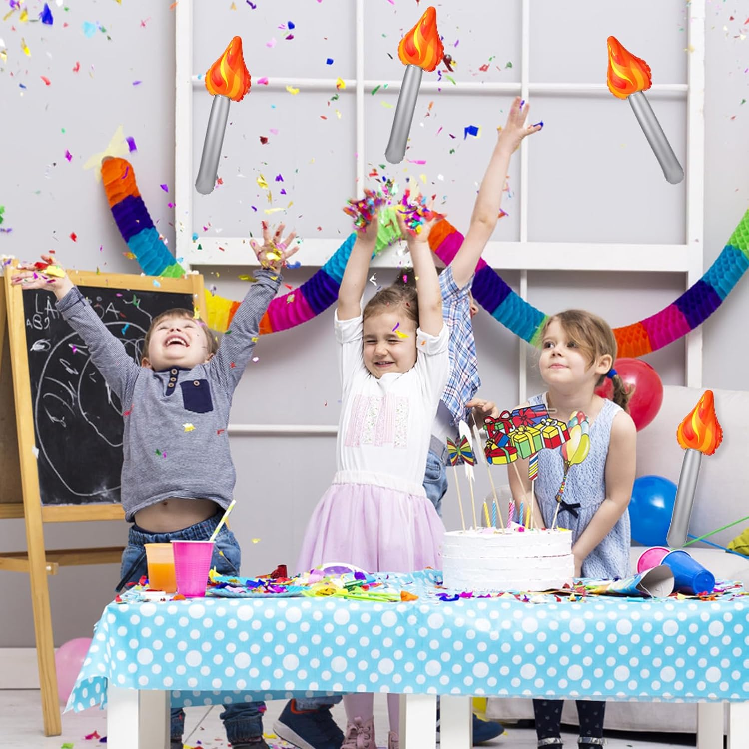 PEUTIER 3Pcs Inflatable Torch Toy, Torch Prop Inflatable Torch Toy for Games Competition Party Decorations Halloween Medieval Cosplay Sports image number 5