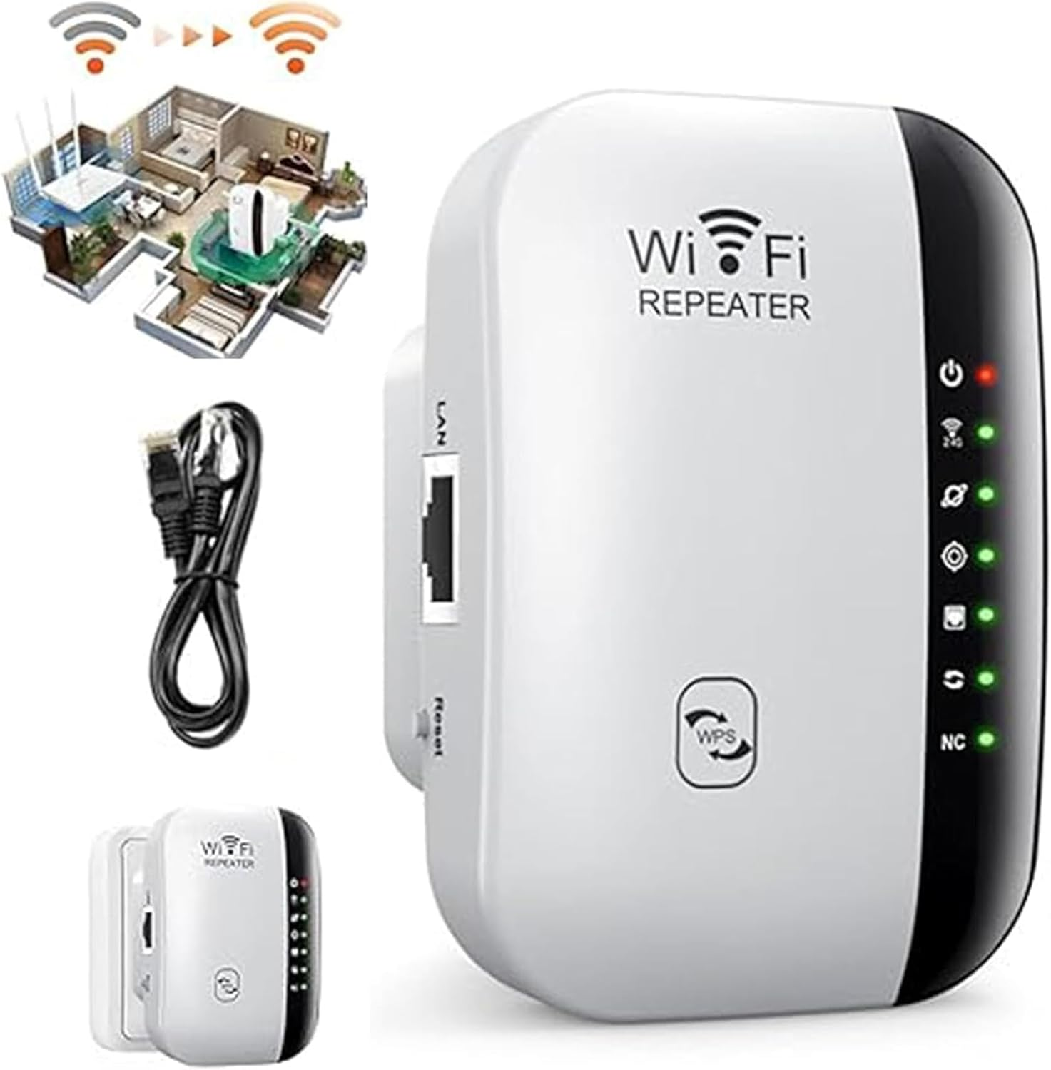 Wifi Extender, Signal Booster up to 5000Sq. Ft and 50+ Devices, Long Range Amplifier with Ethernet Port, Wifi Range Extender, Wireless Internet Repeater, 1-Key Setup, Access Point AU Plug image number 3