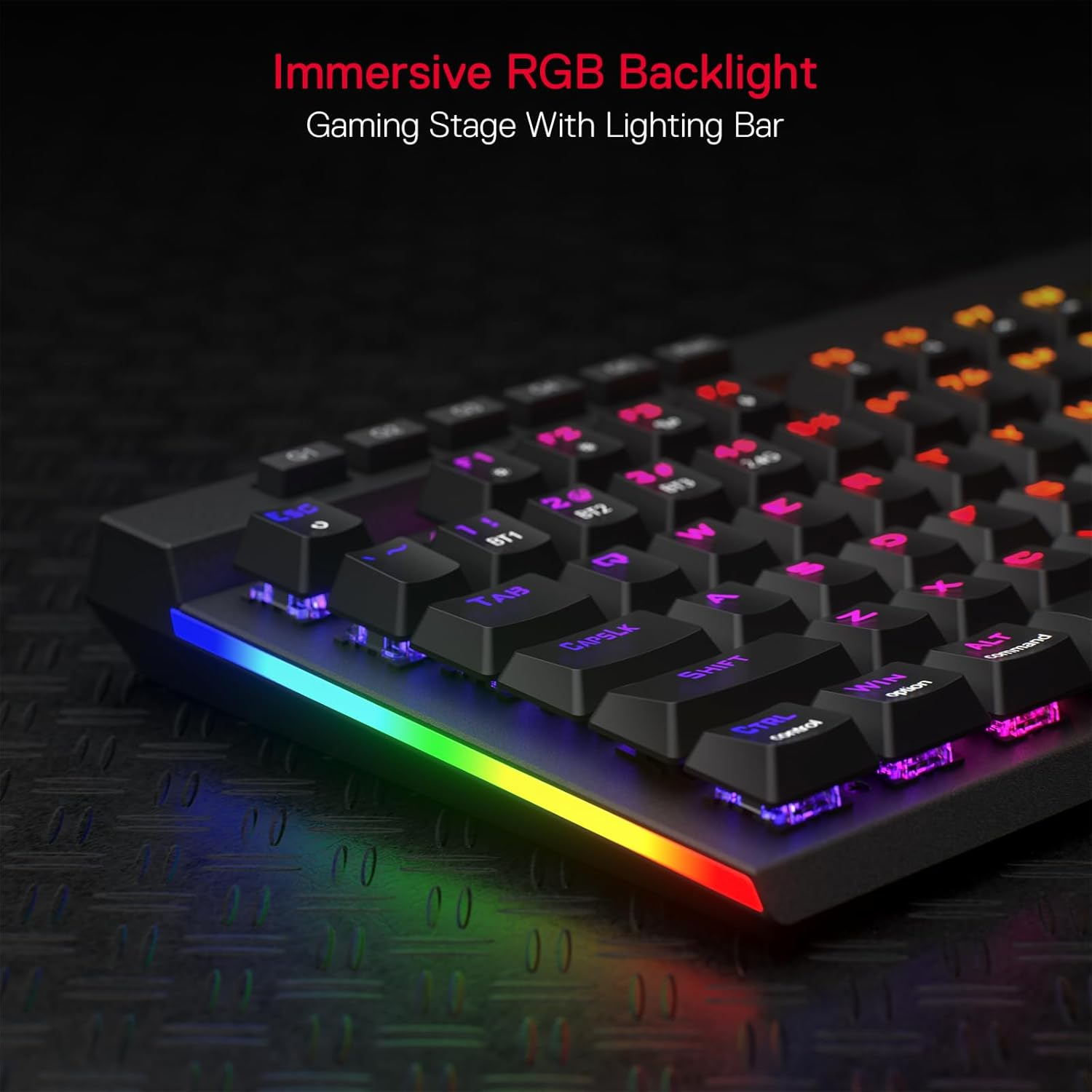 Redragon K580 PRO Wireless RGB Gaming Keyboard, Mechanical Keyboard with 3 Modes and 104 Keys, Hot-Swap Socket, Dedicated Media Control and Onboard Macro Recording, Linear Red Switch image number 4
