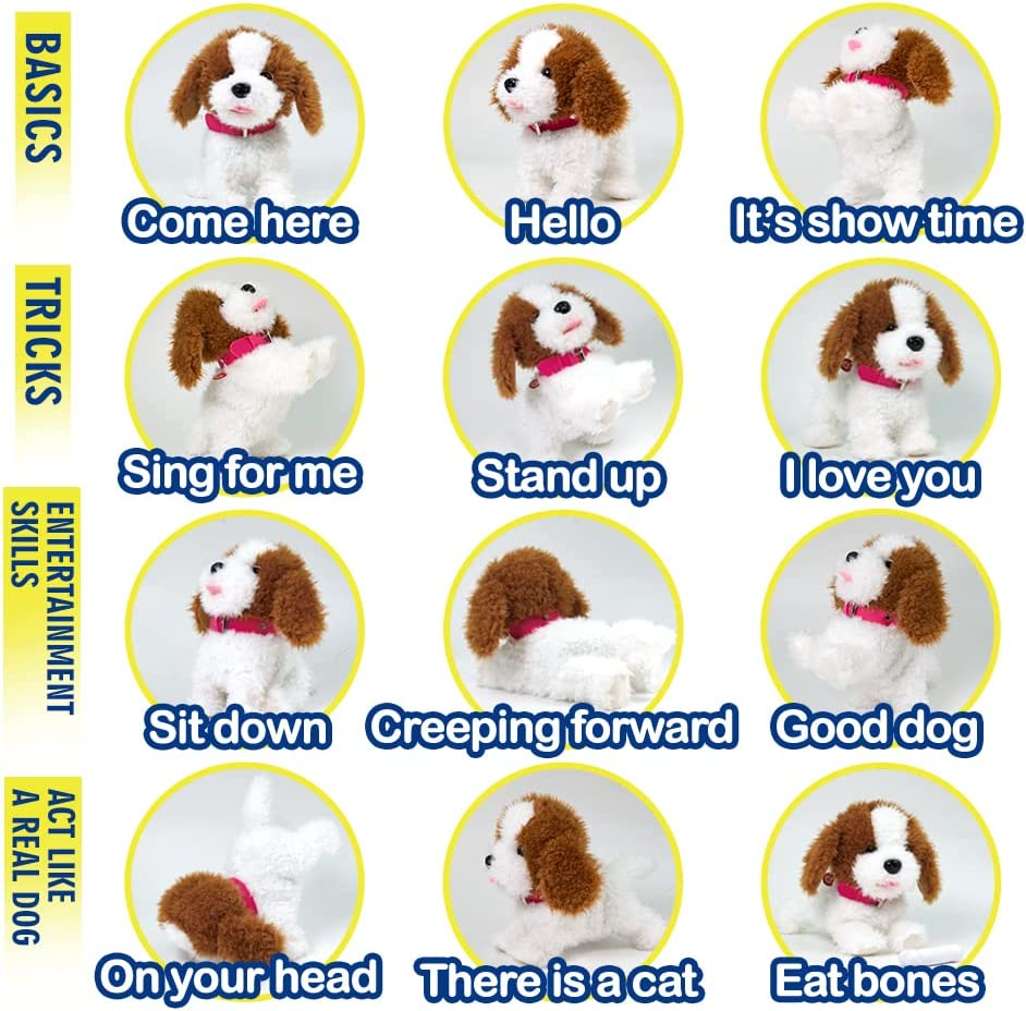 Weofferwhatyouwant Interactive Plush Toy Labradoodle Teddy, Voice Command Recognition with 12 Tricks - Educational Dog That Walks, Barks, Sings and Dances for Ages 2 Plus image number 2