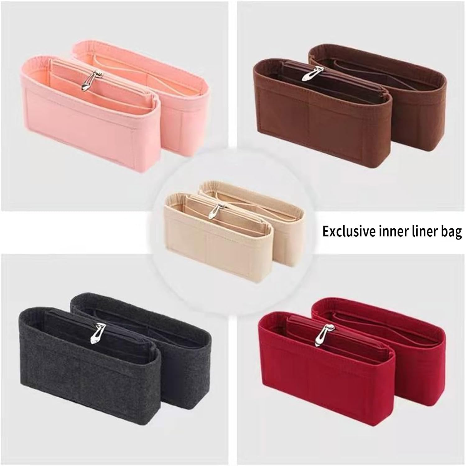 Lazyfun Convenient Practical Felt Storage Bag Felt Cloth Bag Liner for Bags Keep Your Items Neatly Arranged image number 3