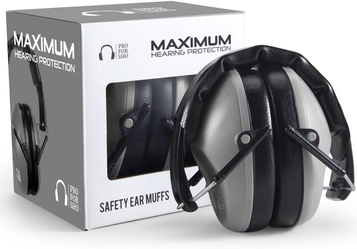 Pro for Sho 34Db NRR Hearing Protection Ear Muffs - Highest NRR in Compact Design, Noise Cancelling Headphones for Adults and Kids, Sensory Autism Ear Protection for Shooting, Gun Range, Mowing, Work