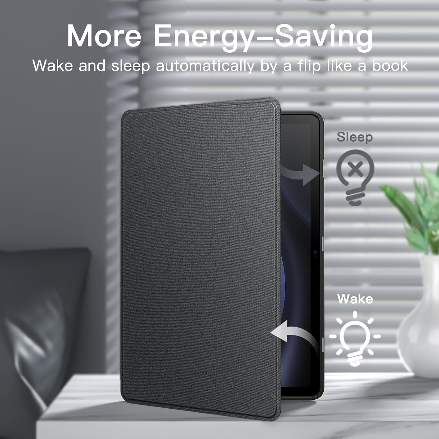 Jetech Case for Samsung Galaxy Tab S9 FE+ / S9 FE plus 12.4-Inch with S Pen Holder, Slim Folio Stand Protective Tablet Cover, Multi-Angle Viewing (Black) - Black image number 6