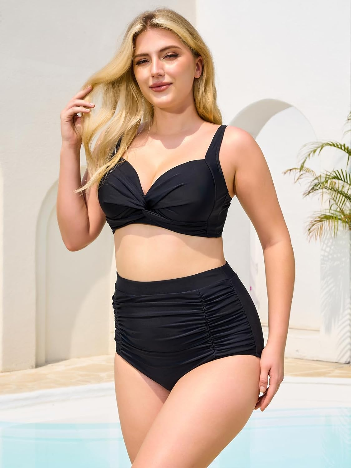 RELLECIGA Women'S Ruched Bikini Bottom image number 3