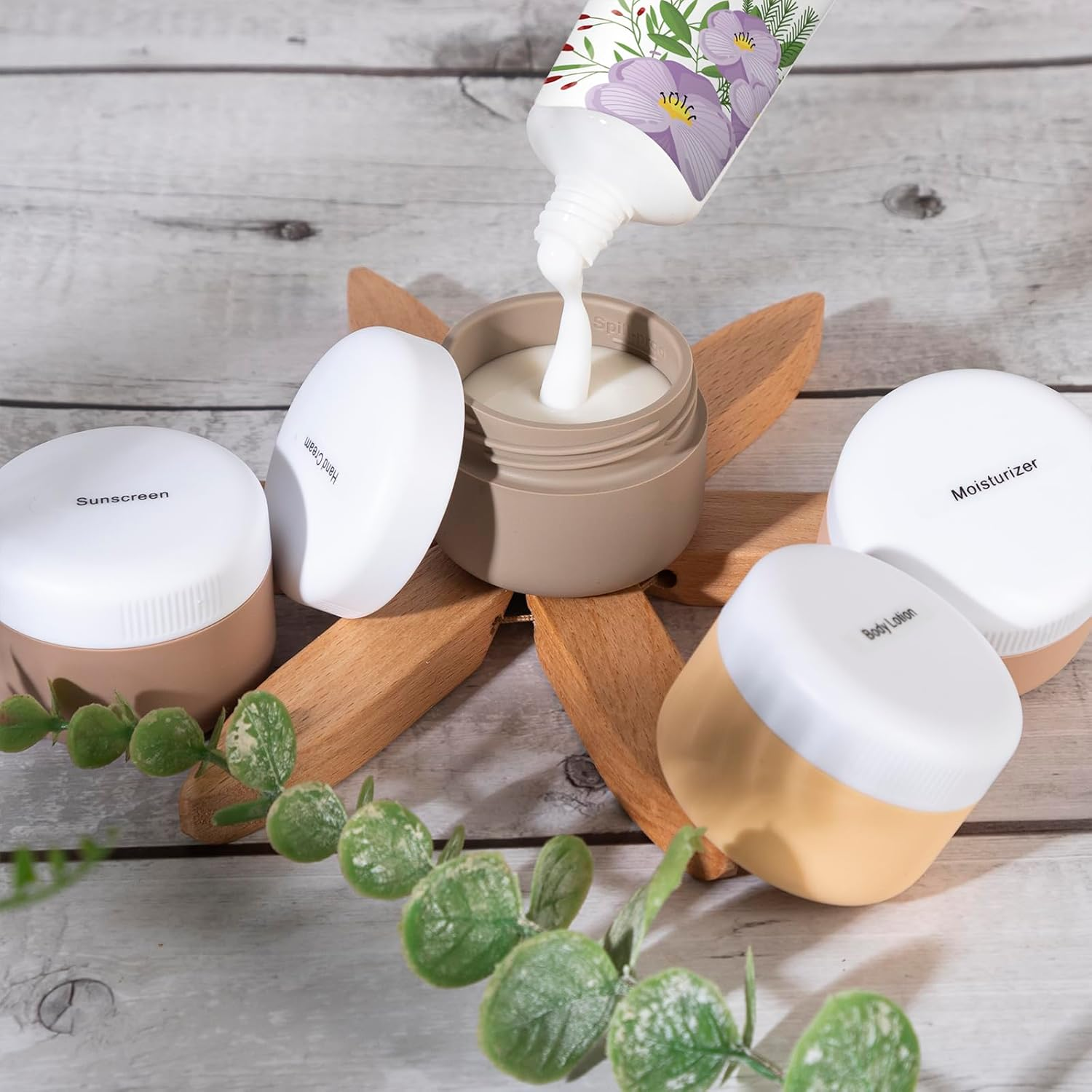 4-Pack 30Ml Refillable Silicone Cosmetic Jars with Clear Storage Bag &ndash; Bpa-Free Mini Containers for Creams, Lotions & Skincare &ndash; Ideal for Travel and Daily Use image number 5