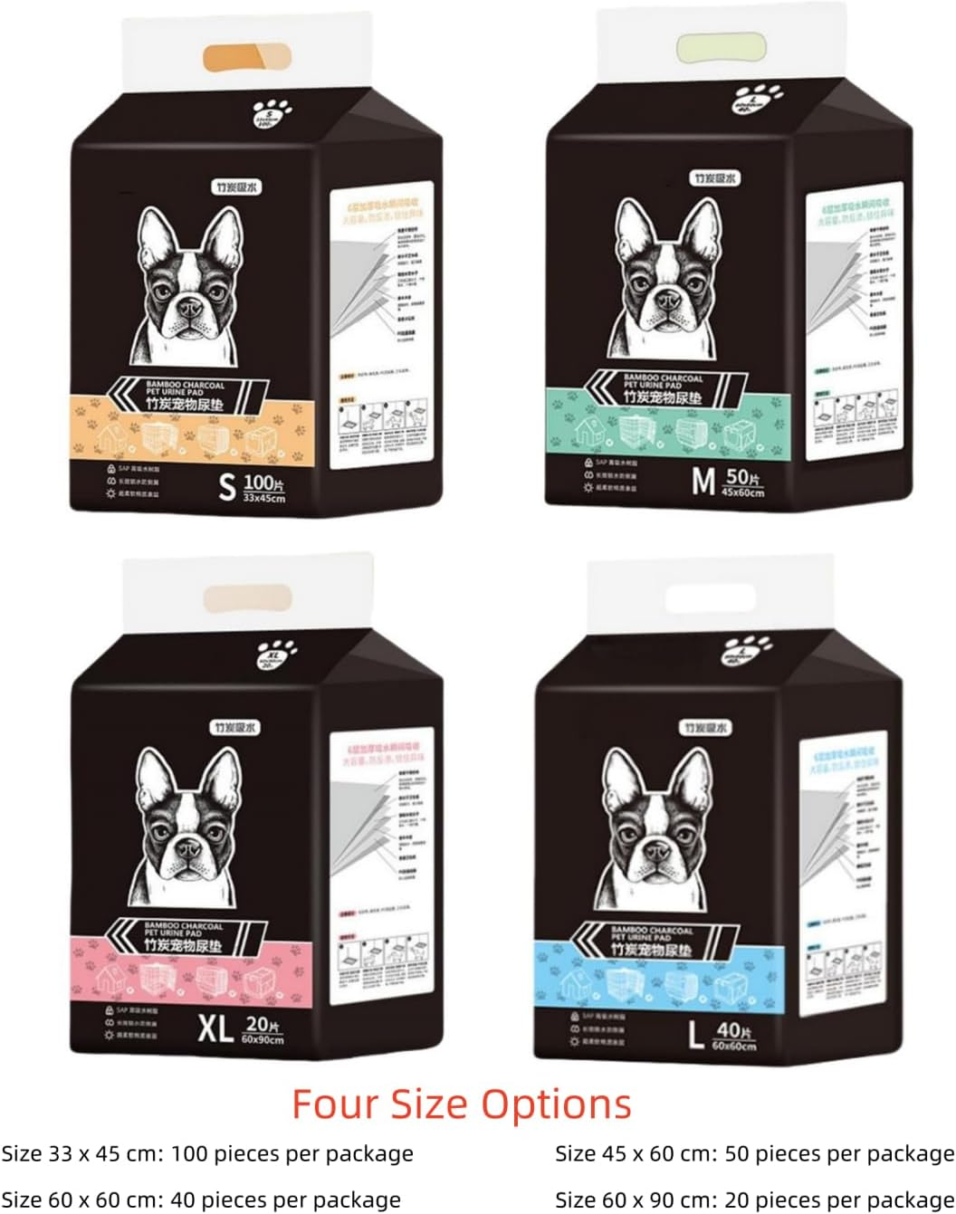 Pet Training Pads, Disposable Pet Pee Pads, Cat and Dog Potty Pads, Pet Toilets, Leak-Proof Absorbent, Bamboo Charcoal Carbon Fiber, Paper Towels.100 Pcs. (33X45Cm) image number 6