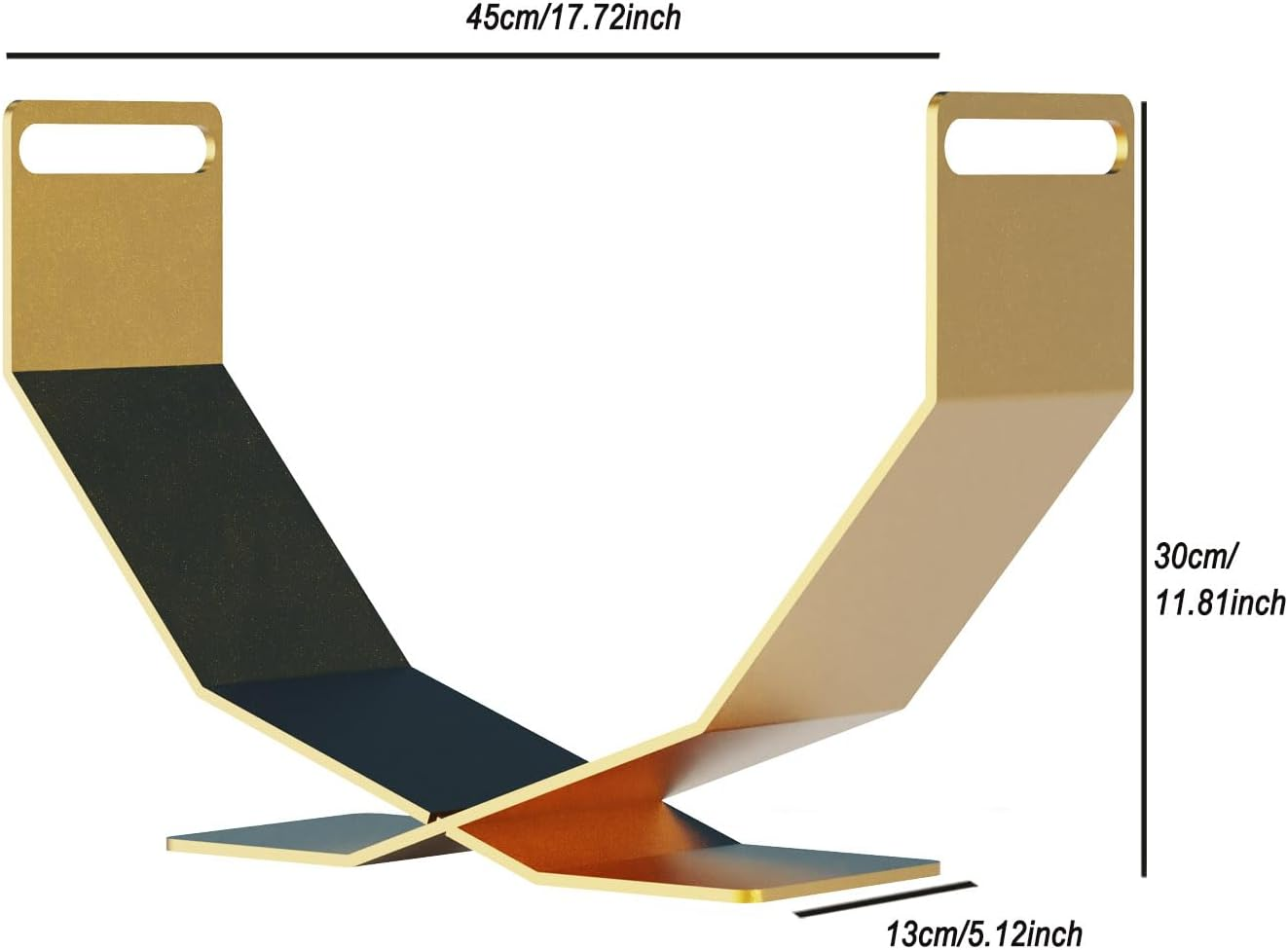 BRENNHOLZ Firewood Rack,17.72 Inches Decorative Heavy Duty Firewood Storage Rack Wood Holder for Outdoor Indoor (Gold) image number 1